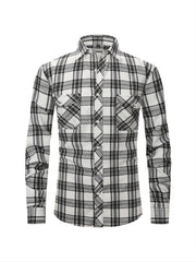 Men's Plaid Button Down Long Sleeve Shirts