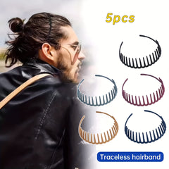 Men's Headband with Teeth Invisible Hair Tie for Back to Head Hairstyle