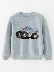 Boy's Shark Truck Print Sweatshirt for Spring