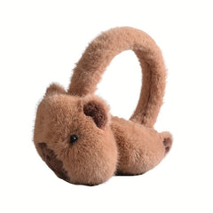 Cute Capybara Plush Earmuffs for Women - Warm Winter Accessory