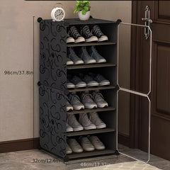 1pc Shoes Rack w/ Dustproof Door & Standing Design Household Storage Organizer