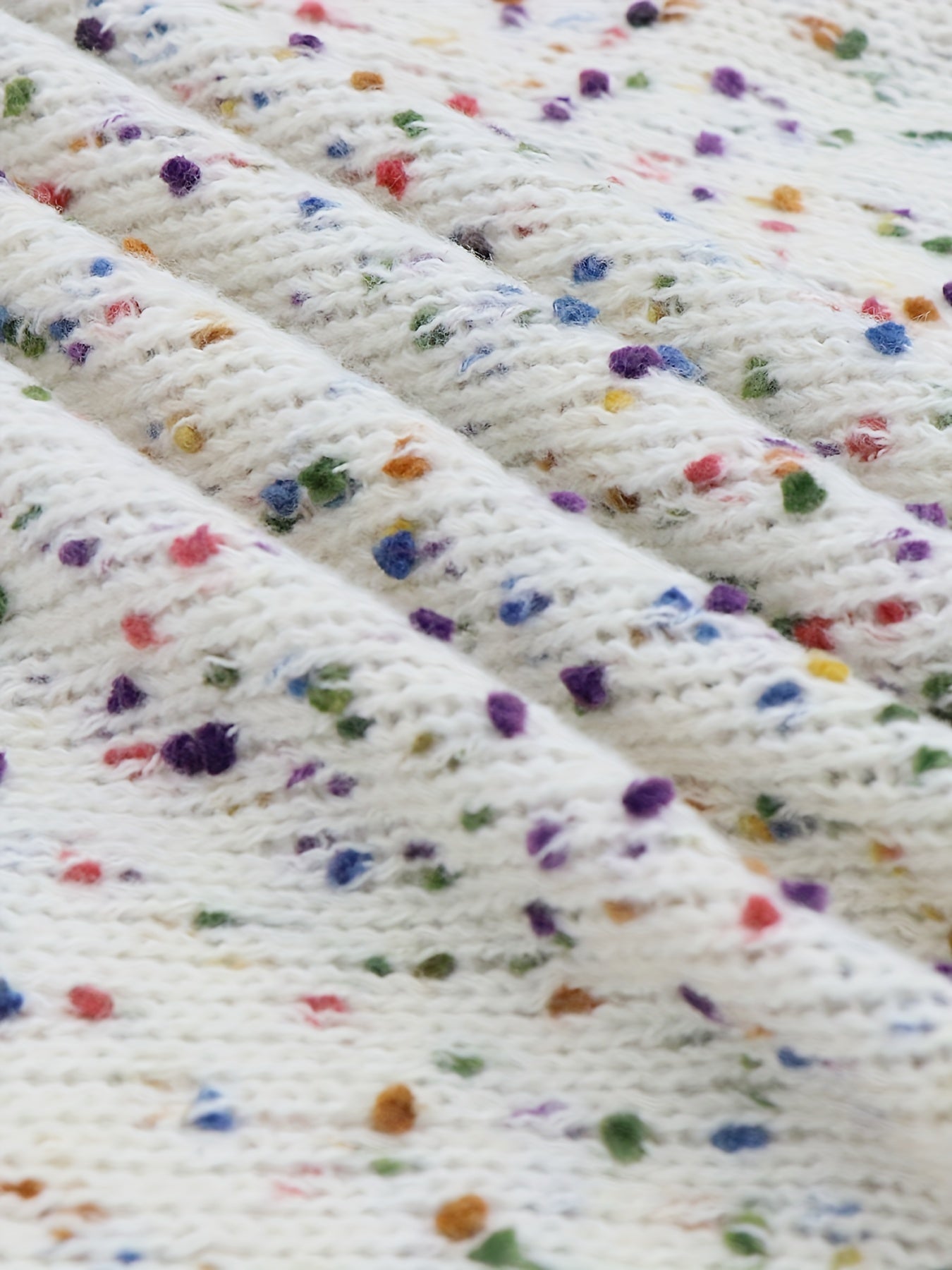 Colorful Dot Open Front Pocket Cardigan Long Sleeve Sweater for Fall & Winter