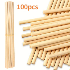100pcs Wooden Dowel Sticks for Pennants Weddings Parties Toy