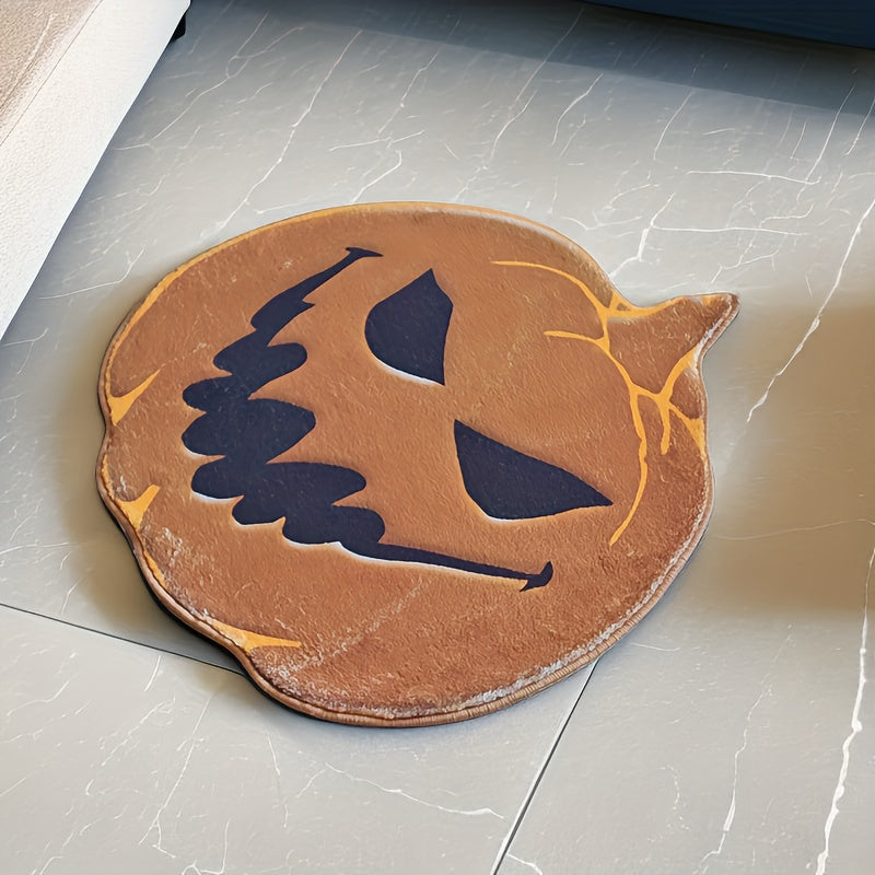 Halloween Pumpkin Decoration Rug Soft Modern Non Slip Faux Cashmere