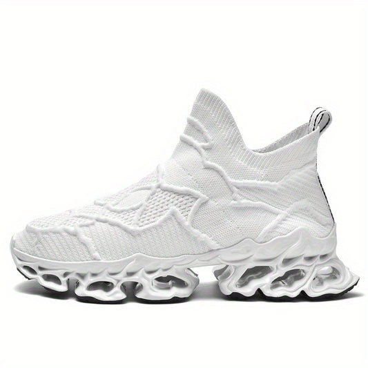 Breathable Woven Knit Running Shoes for Men Lightweight Shock Absorbing Non Slip