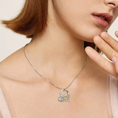 Owl Heart Pendant Necklace Gift for Girls