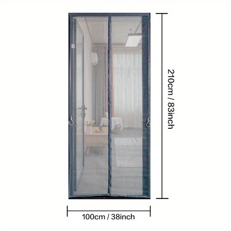 Magnetic Screen Door Self-Sealing Mesh Partition Coffee Gray
