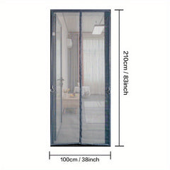 Magnetic Screen Door Self-Sealing Mesh Partition Coffee Gray