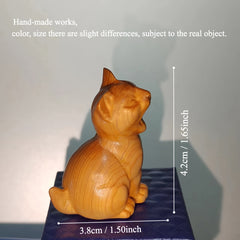 Wooden Kitten Ornament Model Holiday Gift