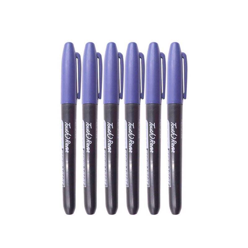 6Pcs Permanent Art Marker Pen Fine Point Waterproof Thin Nib Red 1.5mm