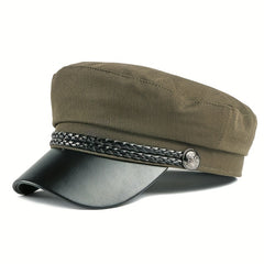 Parent-child Leather Texture Hat Autumn Winter Navy