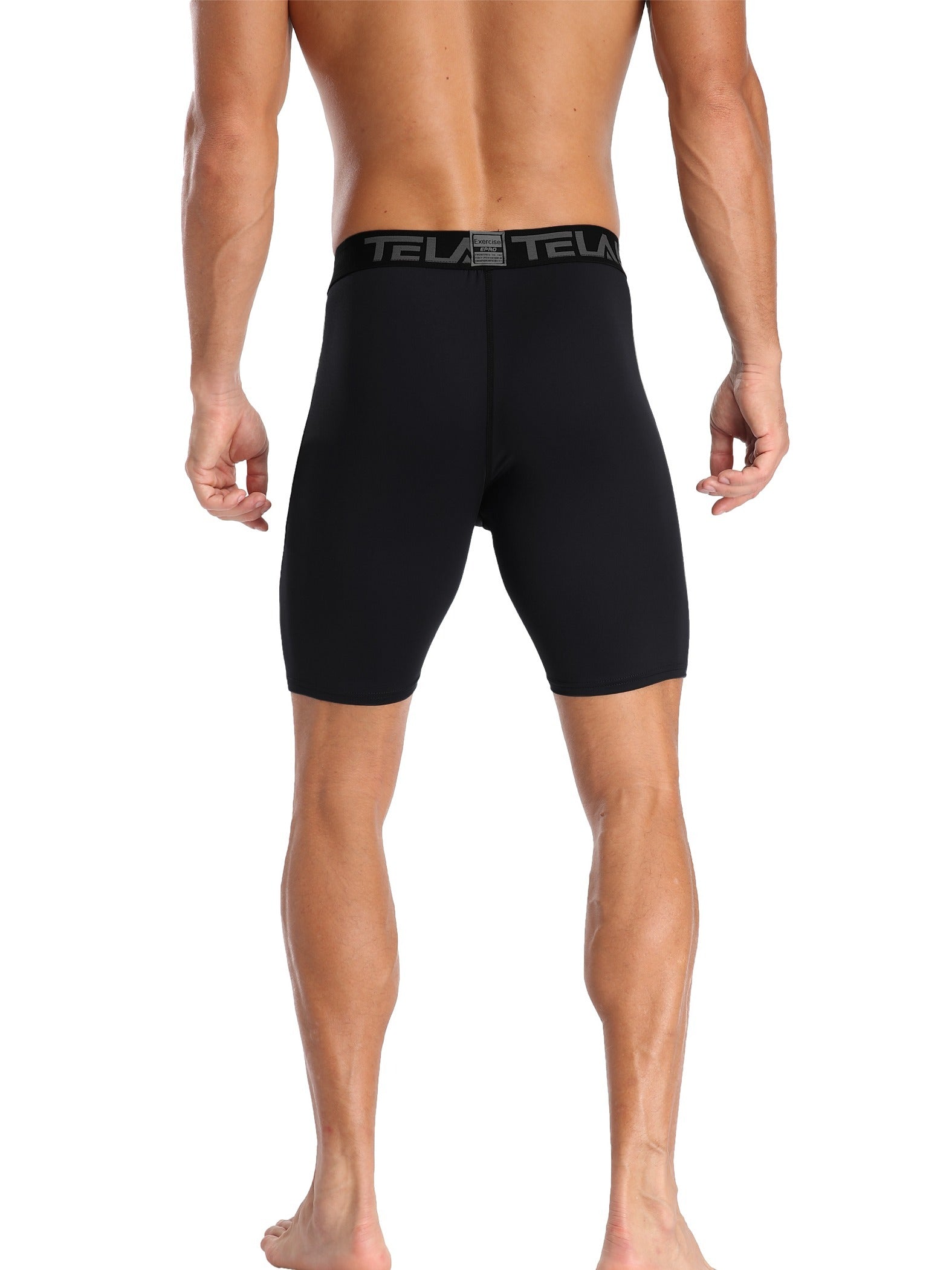 Telaleo Men's Compression Shorts 3-Pack for Running and Workouts