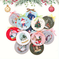 DIY Embroidery Kit Christmas Pattern Material with Hoop