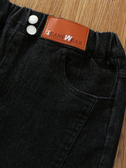 Girls' Casual Bell Bottom Pants Slim Fit Jeans For Kids