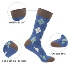 Men's Dress Socks Classic Pattern Crew Sock Breathable Sweat Wicking