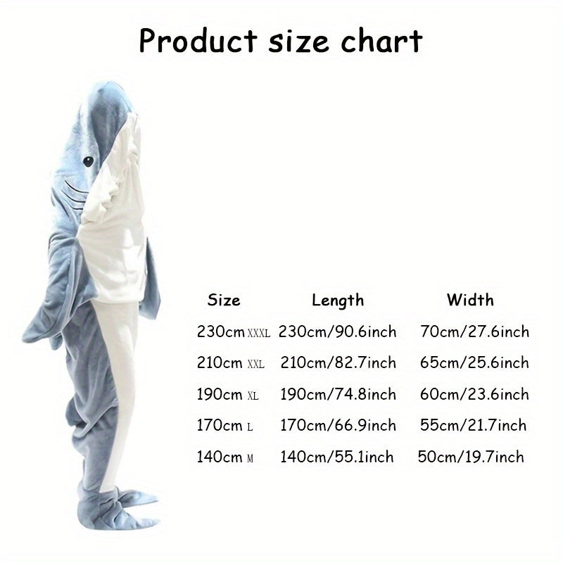 Creative Shark Sleeping Bag Flannel Warm Soft Outdoor Travel Gift