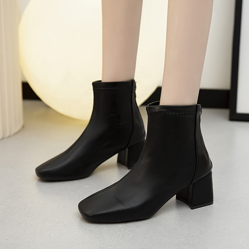 Chunky Heel Ankle Boots for Women