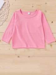 Kid's All Match Round Neck Pullover Top Long Sleeve Casual Sweatshirt
