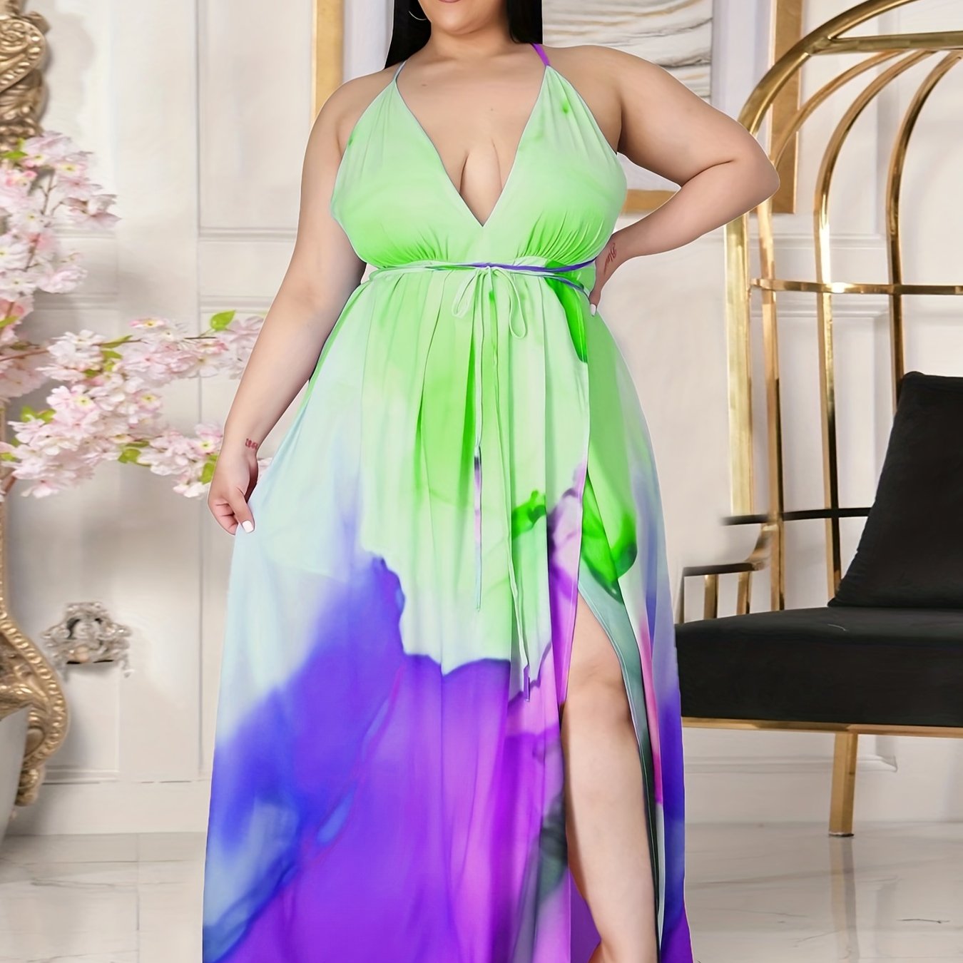 Plus Size Floral Print Criss Cross Backless Maxi Summer Dress CRAZE Plus Size Floral Print Criss Cross Backless Maxi Summer Dress CRAZE
