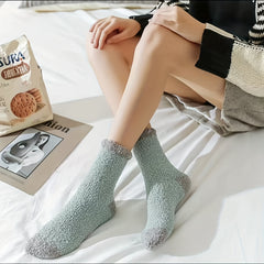 5 Pairs Winter Coral Velvet Mid calf Socks For Men And Women