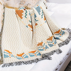 Retro Portable Picnic Mat Moisture-Proof Decor Sofa Blanket