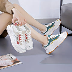 Women's Lace-Up Non-Slip Running Shoes Soft Sole Sneakers