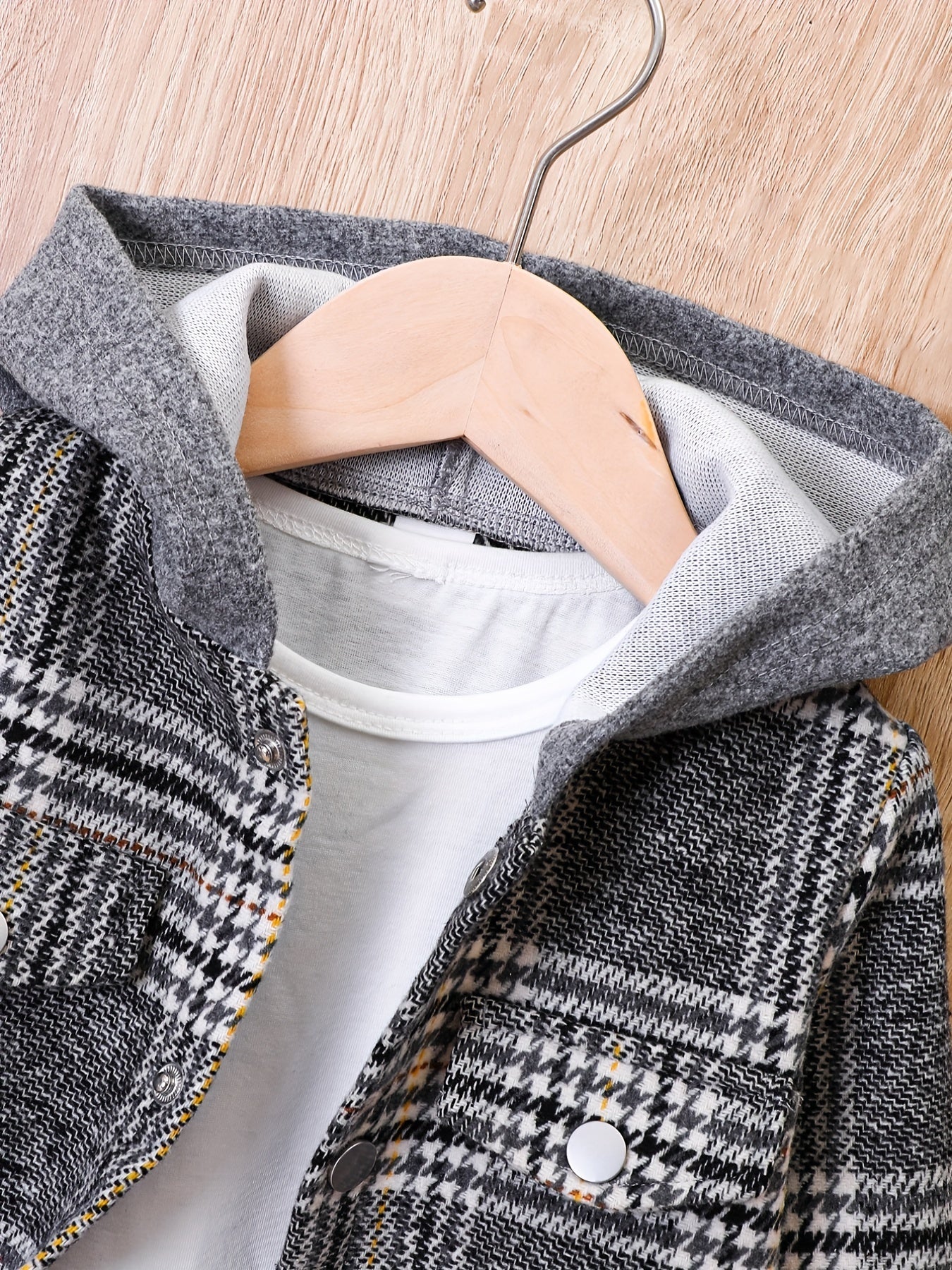Baby Boys Tweed Plaid Hooded Jacket Top