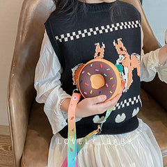 Donut Coin Purse Shoulder Bag for Girls - Perfect Birthday Gift
