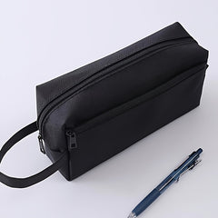 Large Capacity Double Zipper Pencil Case Pure Oxford Cloth Stationery Bag