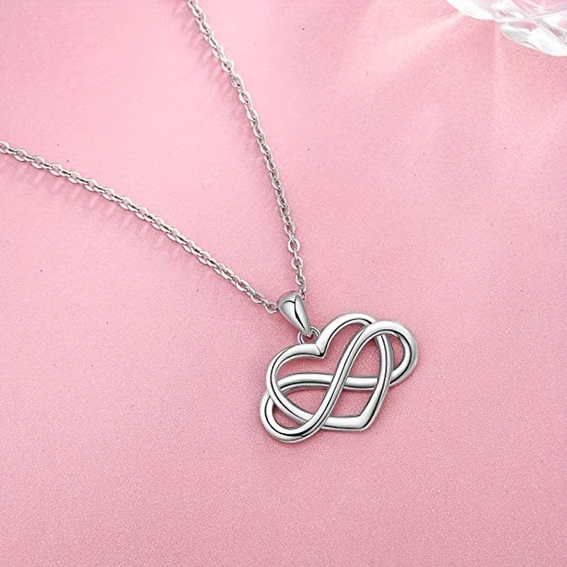 Creative Heart Infinity Pendant Necklace Gift For Girls