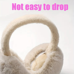 Winter Ear Warmers Foldable Ear Muffs for Outdoor Activities - Beige Pink