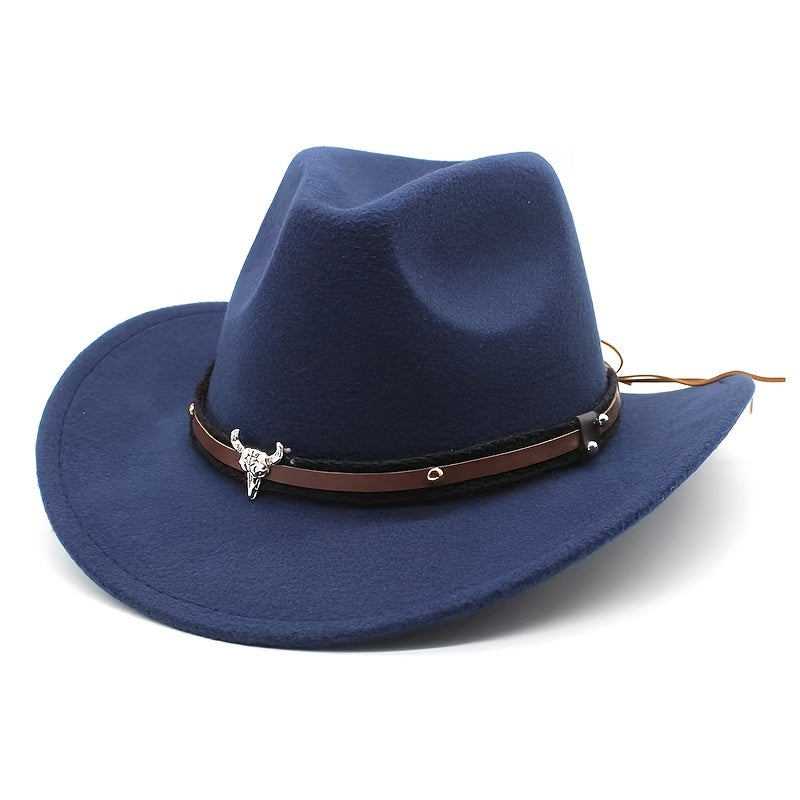 Men's Sun Protection Wool Fedora Cowboy Jazz Hat