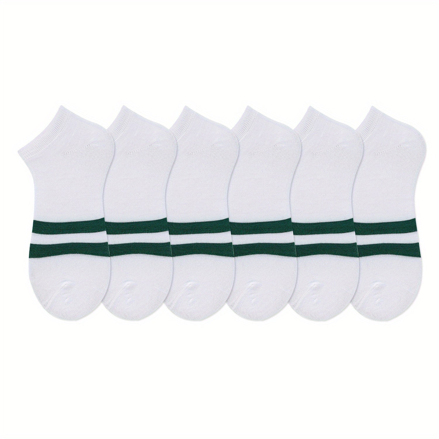 6 Pairs Striped Sports Socks Low Cut Women's Stockings
