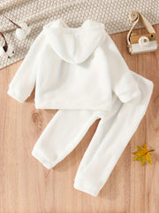Baby Girls 2pcs Fleece Pajamas Hoodie Top & Pants Set