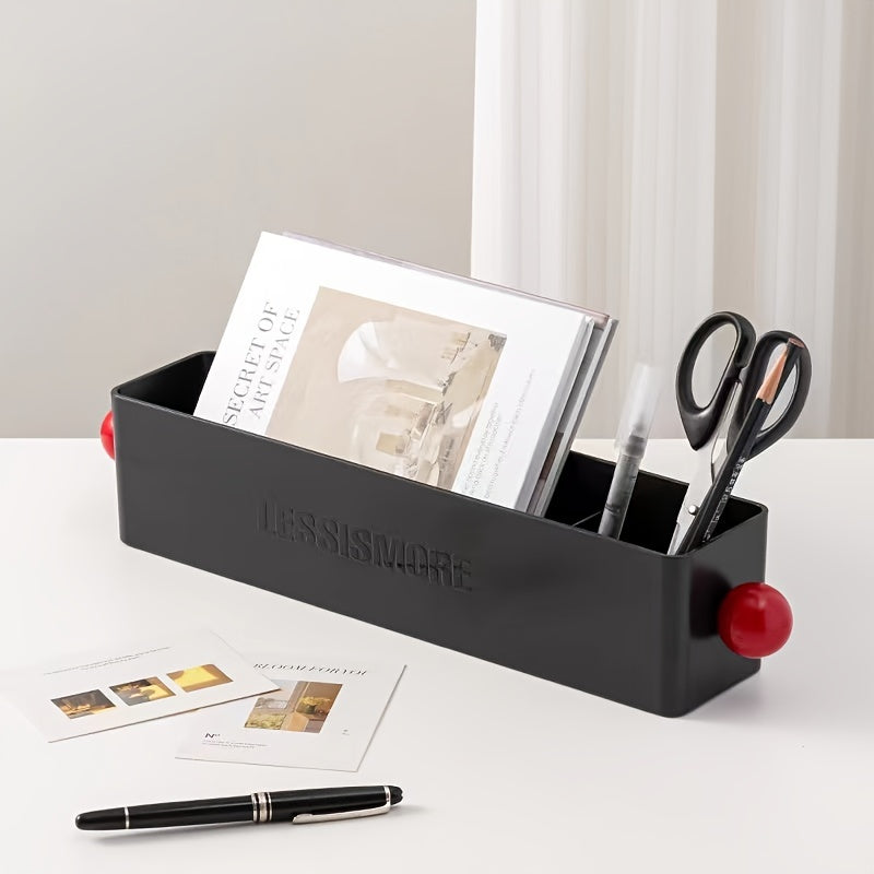Wooden Desktop Storage Box with Round Handle - Bedroom Living Room Organizer