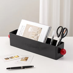 Wooden Desktop Storage Box with Round Handle - Bedroom Living Room Organizer