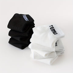 10 Pairs Letter Print Socks Women's Sports Short Socks