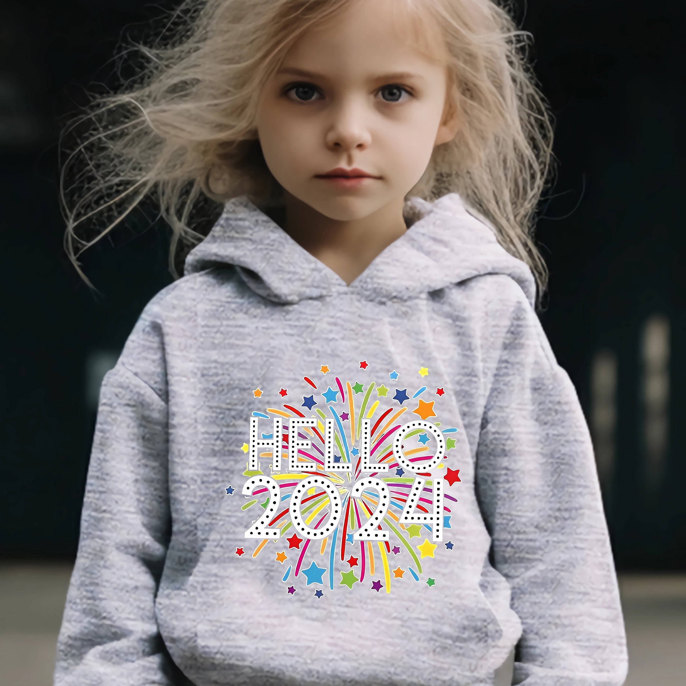 Kid's 2pcs Hello 51 41meter Print Outfit Girl's Sporty Clothes