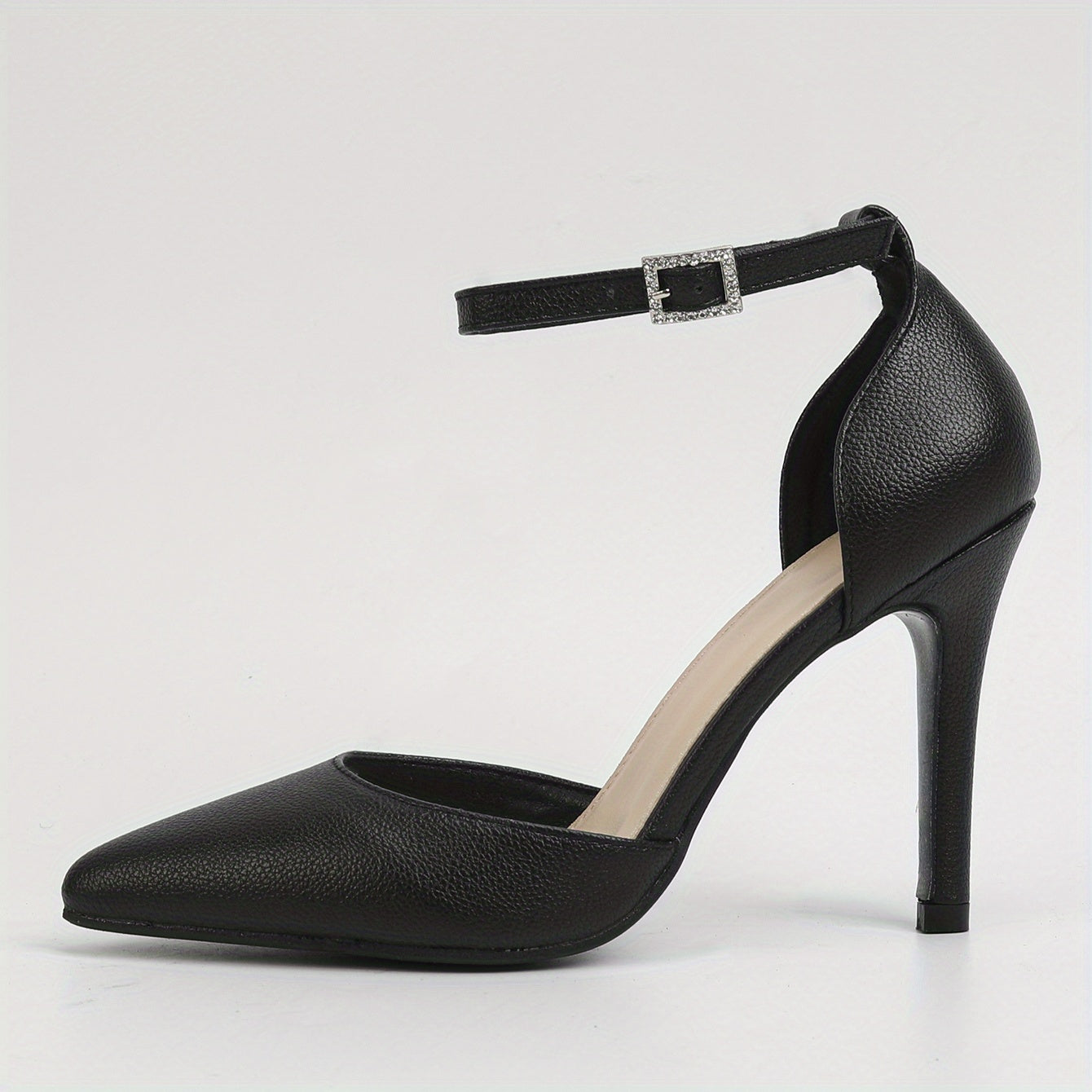 Women's Stiletto Heel Point Toe Buckle Dress Pumps