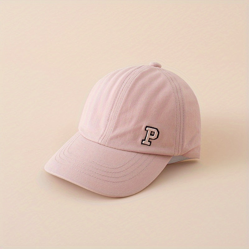 Kids P Embroidery Ponytail Cap for Girls