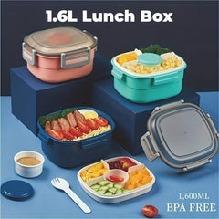 Double Layer Salad Box Sealed Leakproof Food Container Microwave Safe