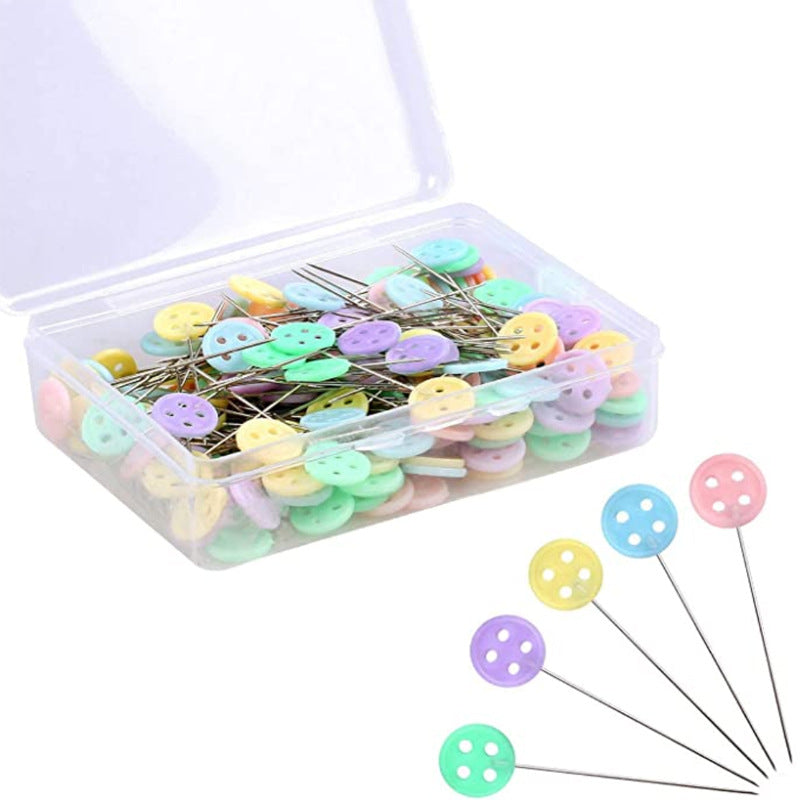 100Pcs Button Head Sewing Pins Multicolor for Quilting DIY Craft