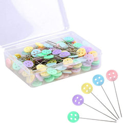 100Pcs Button Head Sewing Pins Multicolor for Quilting DIY Craft