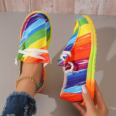 Women's Colorful Canvas Lace Up Low Top Shoes