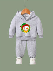 Christmas Snowman Print 2pcs Kids Hoodie Jogger Set