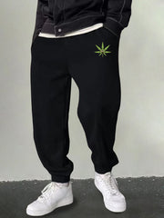 Men's Leaf Graphic Sweatpants Casual Stretch Joggers