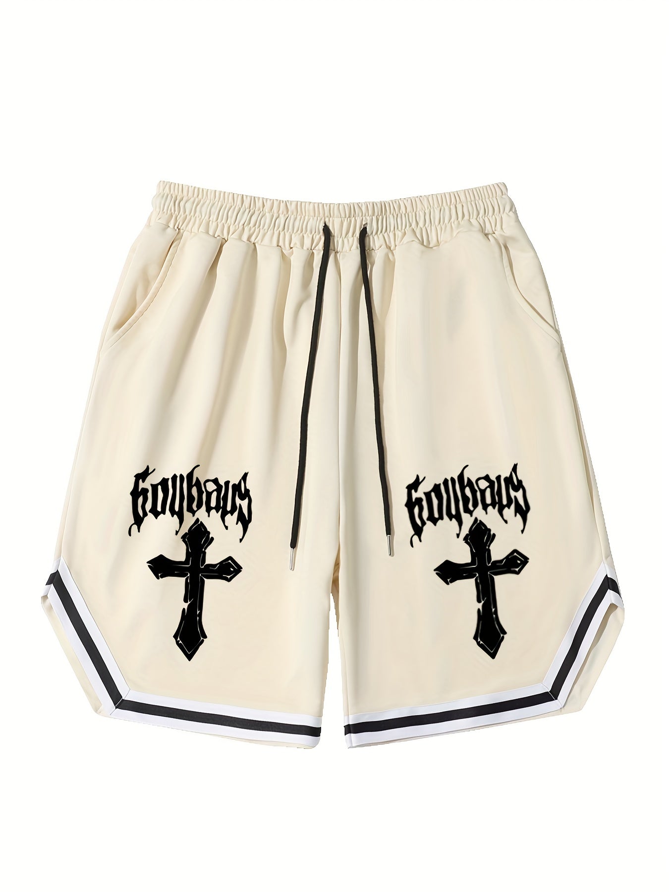 Men's Cross Graphic Drawstring Stretchy Shorts
