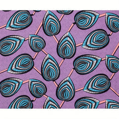 6 Yards African Wax Dye Fabric Pastel Purple Polyester Material