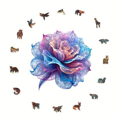 Floral Wooden Jigsaw Puzzle High Plywood Multicolor Challenging Brain Teaser