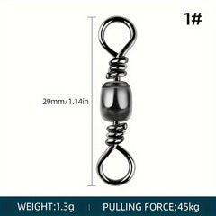 50pcs Barrel Swivel High Speed 8 Ring Fishing Connector Accessories